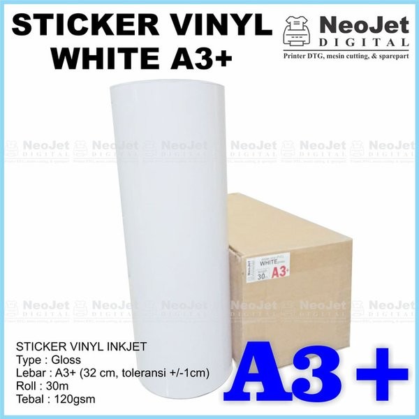 

Terlaris Vinyl Coating Sticker For Inkjet Printer 30 M White Gloss A3 New