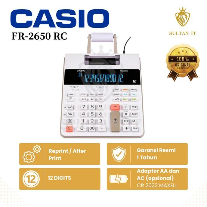 

BEBAS ONGKIR - KALKULATOR CASIO FR 2650 RC PRINT STRUK KASIR