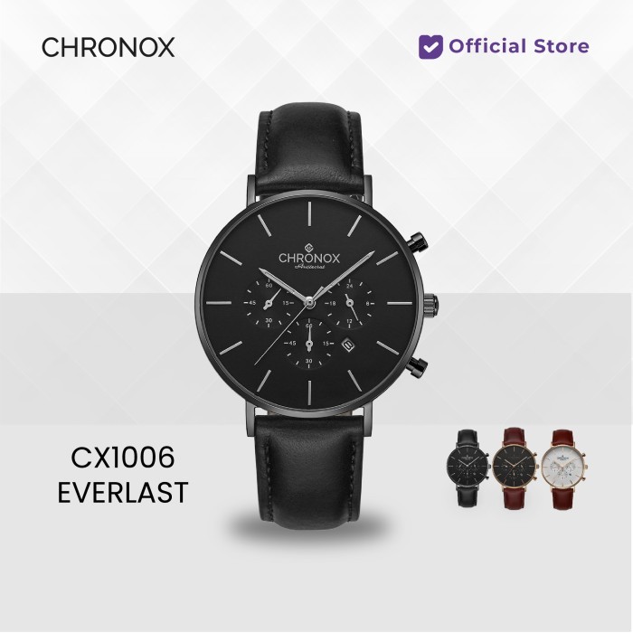 TERBARU CHRONOX Jam Tangan Pria Kulit Analog - CX1006 EVERLAST BISA GOSEND