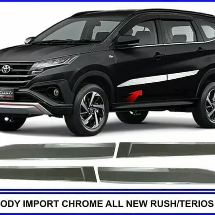 List Lis Body/Side Body Moulding Mobil All New Terios 2018 Chrome