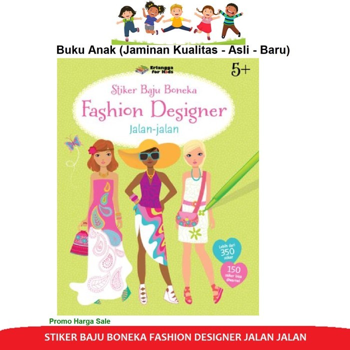 

TERLARIS! Buku Stiker Baju Boneka Fashion Designer Jalan Jalan Erlangga For KIds