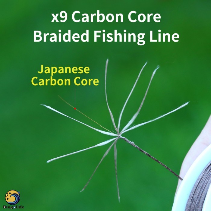 Bingolife Fluorocarbon X9 Tali Pancing Karbon Dyneema Kawat Dikepang