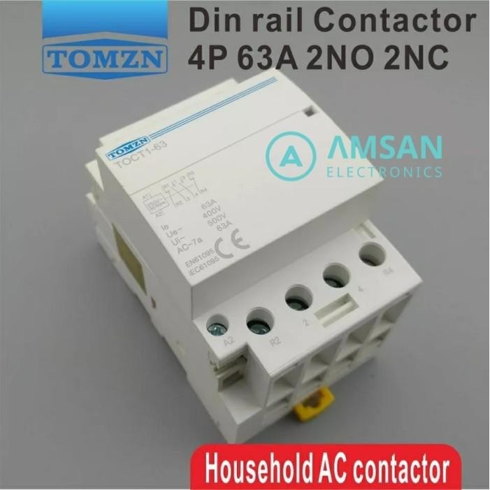 TOMZN TOCT1 4P 63A Kontaktor 4NO 4NC 2NC2NO 2NO 2NC 220V Import Premium