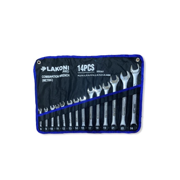 Promo 300397 Lakoni Pro Kunci Ring Pas Combination Wrench Set 14Pcs (8-24Mm)