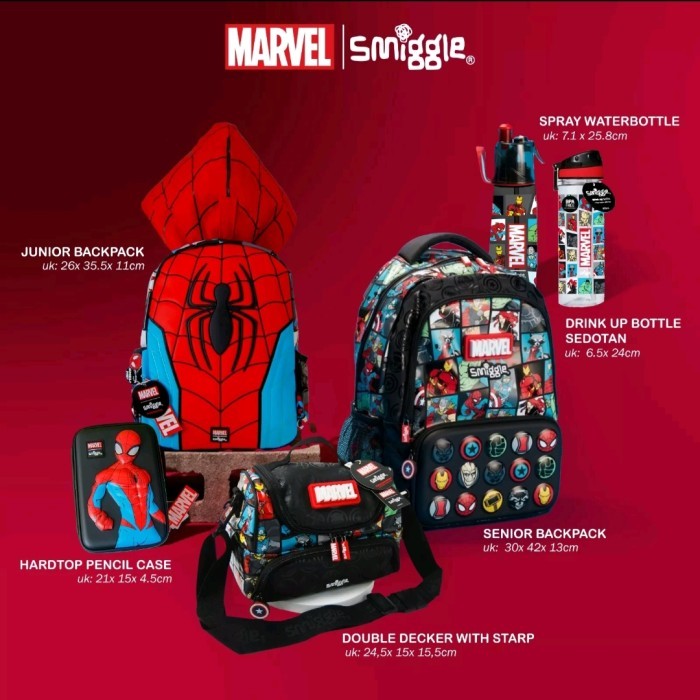 TERBARU SMIGGLE Backpack Marvel Spiderman / Drink Bottle Marvel Original