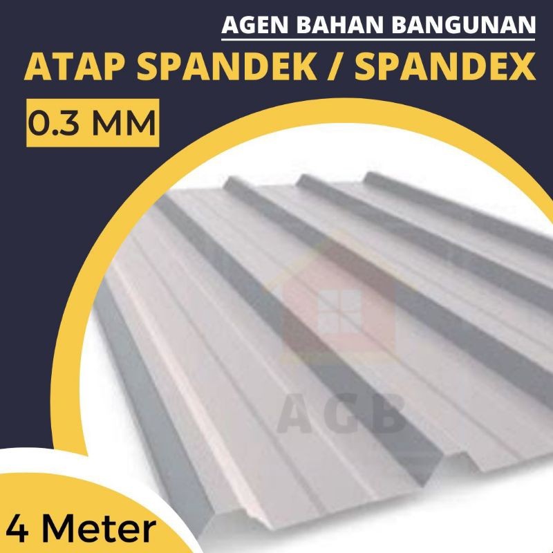 Spandek Atap 0.3 mm STD / Atap Spandek 0.3 mm STD (1 Lembar = 4 Meter) Harga Grosir & Free Ongkir