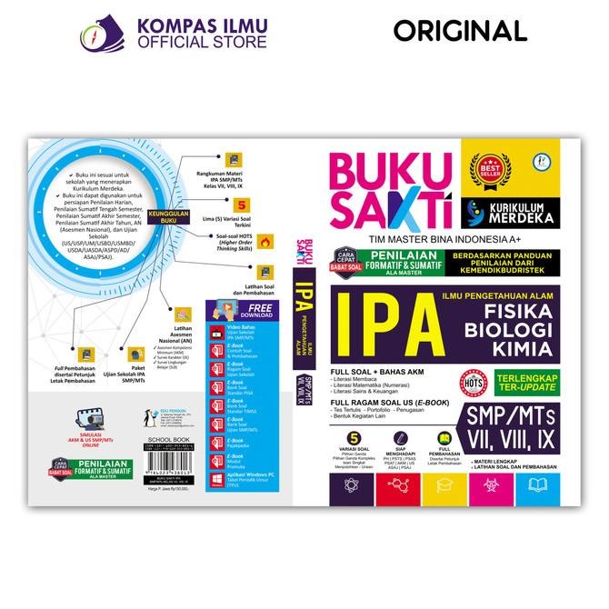 

BUKU SAKTI BANK SOAL IPA FISIKA BIOLOGI KIMIA SMP/MTs KELAS 7,8,9