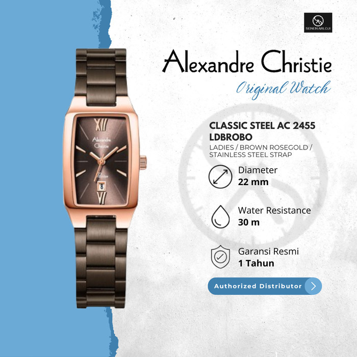Jam Tangan Wanita Alexandre Christie Ac 2455 - Brown Rosegold Diskon