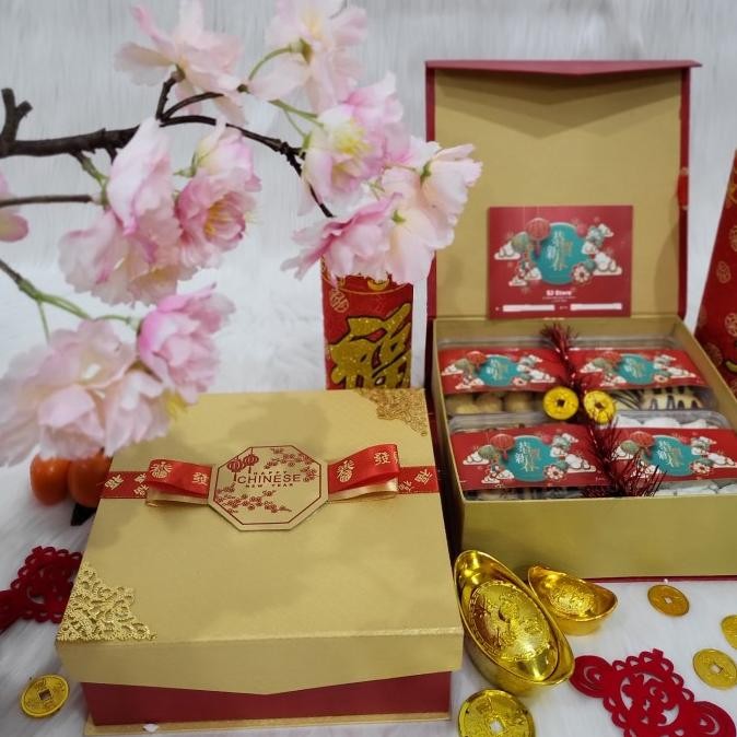 

Sale! Paket box dekorasi sakura hampers imlek cny parcel hadiah kue kering 1