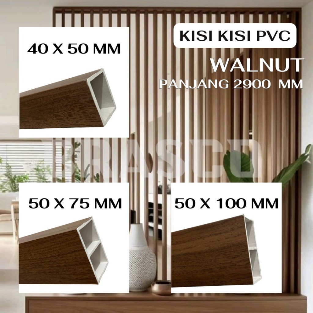 ORI WPC Grade A+ Kisi Kisi Pembatas 2.9 m Tiang Sekat Ruangan Hollow PVC Wall Panel 3 Meter Motif