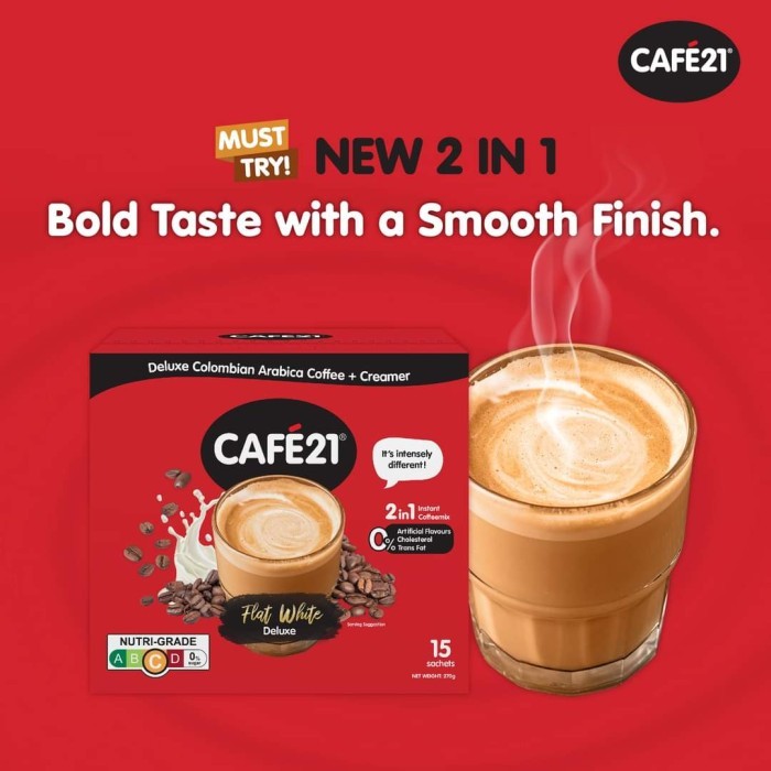 

Cafe 21 Flat White Delue 15 Colombian Arabica Coffee Creamer