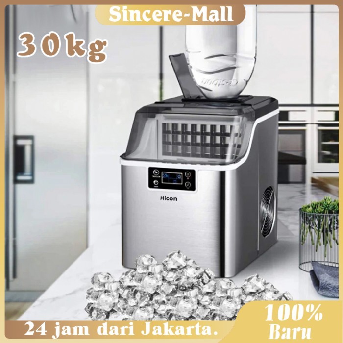Mesin Es Balok Mini Ice Maker Machine 30Kg Mesin Es Batu Alat Pembuat Es Batu Hari Mesin Es Batu