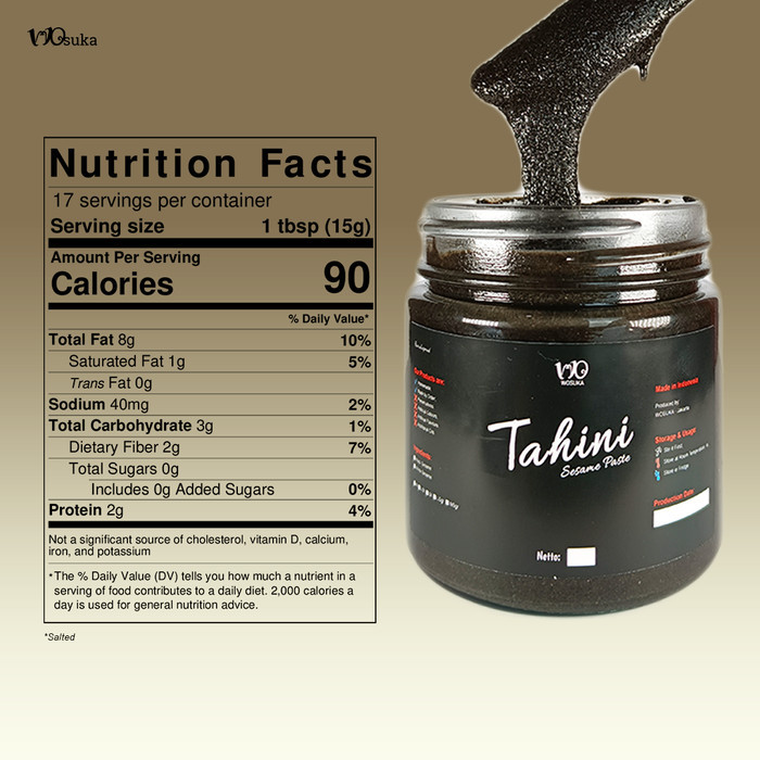 

Natural Organic Creamy Black Sesame Tahini Paste - Pasta Wijen Hitam