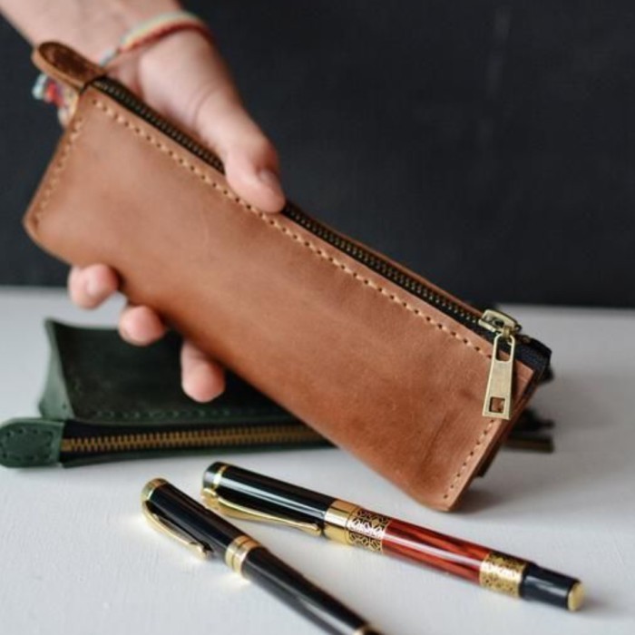 

tempat pensil kulit sapi handmade