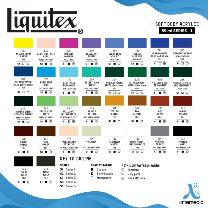 

Cat Akrilik Liquitex Soft Body 59ml Series 1 Acrylic Color - 01/02