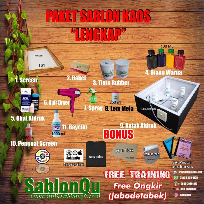 

PAKET LENGKAP SABLON KAOS MANUAL