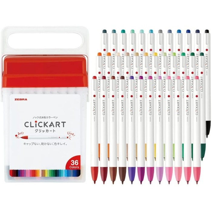 

Zebra ClickArt Click Art 0.6mm Marker Fine Liner 1 Set 36 Colors