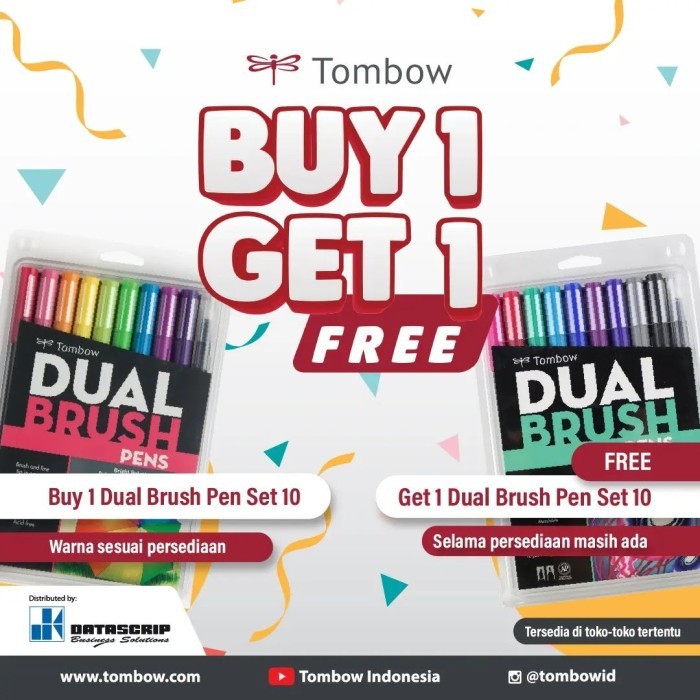

BUNDLE SET 20 PCS ABT TOMBOW BRUSHPEN FREE POUCH