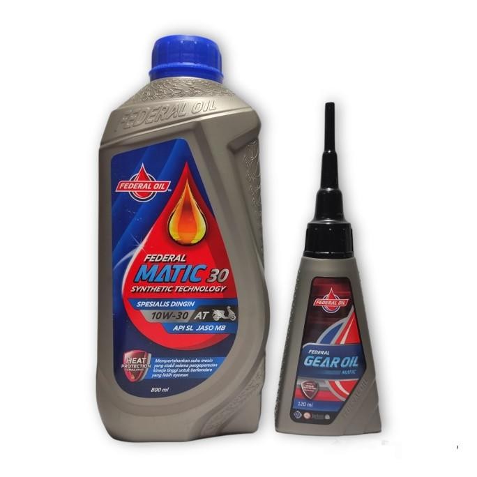 PAKET OLI FEDERAL MATIC ECOMAXX 30 10W30 SYNTHETIC DENGAN OLI GARDAN Berkualitas