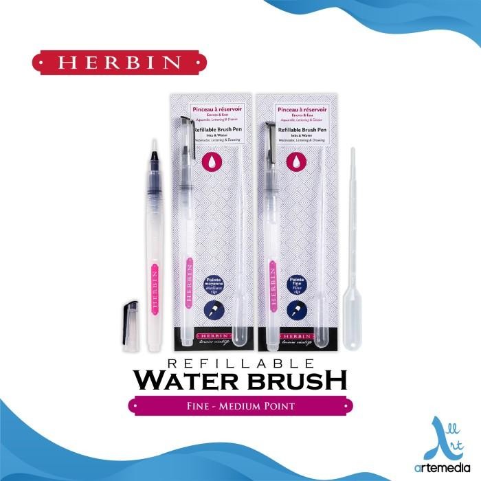 

TERBARU Herbin Refillable Water Brush Pen Watercolor Botol Kosong Kuas