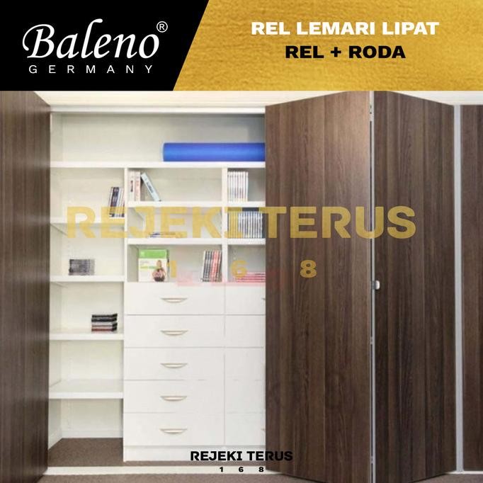 Rel Pintu Lemari Lipat Tarik Dorong + Roda 2M Engsel Fold Foldable Wardrobe