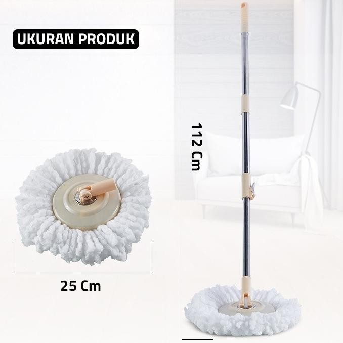Ready Alat Pel Lantai Tongkat Pel portabel Kain Pel Set Stick Set with Headmop / Pel Spin Mop Tongka