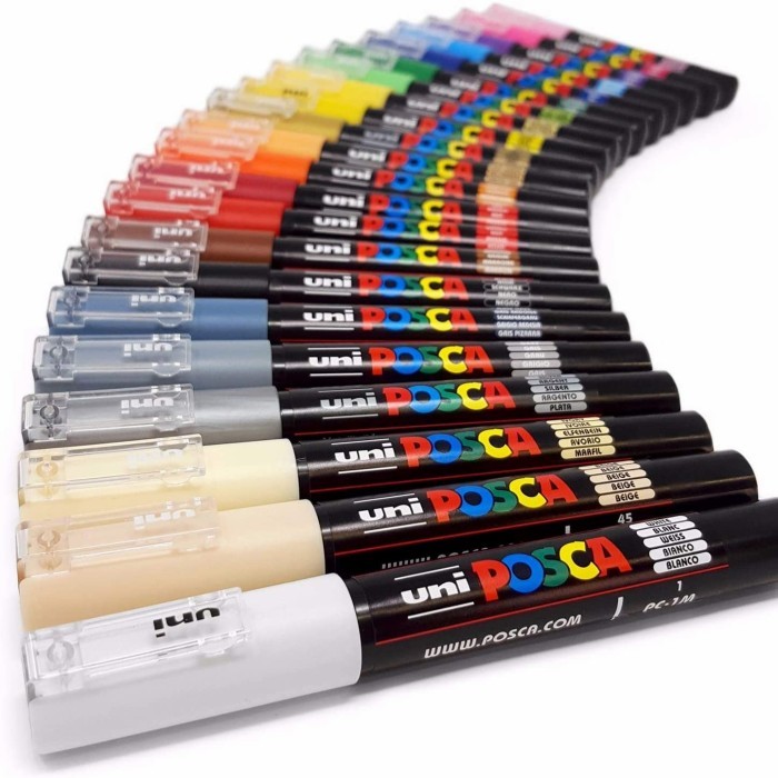 Bundling Uni Posca PC-1m Set 21 Color. Extra-fine Point Paint Marker