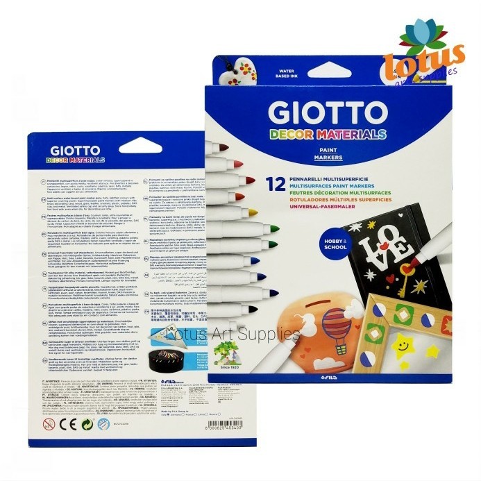 

Giotto Decor Material Marker / Multisurfaces / Spidol Dekorasi set 12