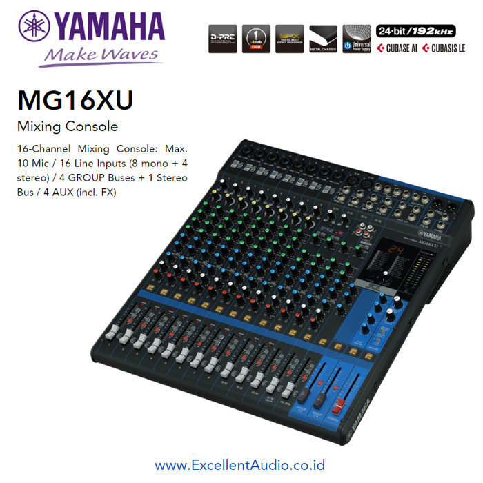 Mixer Audio Yamaha Mg16Xu Mg16 Xu Mg16-Xu 16-Channel Mixer Original