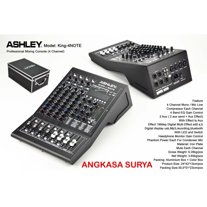Mixer Audio Ashley King 4 Note / King4 Note / King Note 4 Koper Usb