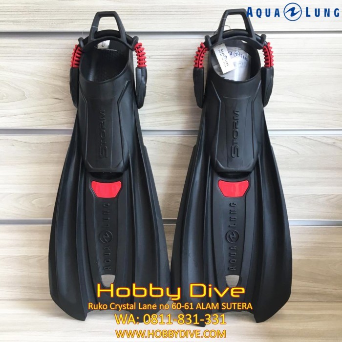 Aqua Lung Fin Storm Arctic Black - Red Scuba Diving Aqualung Terbatas