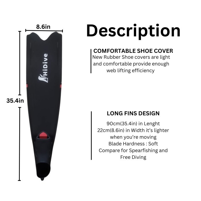 Hidive Long Fins Black - Fins Obral
