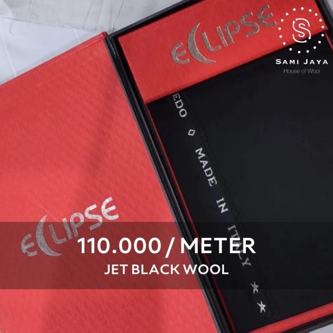Ready Kain Bahan Jas & Celana Wedding ECLIPSE Jet Black Wool