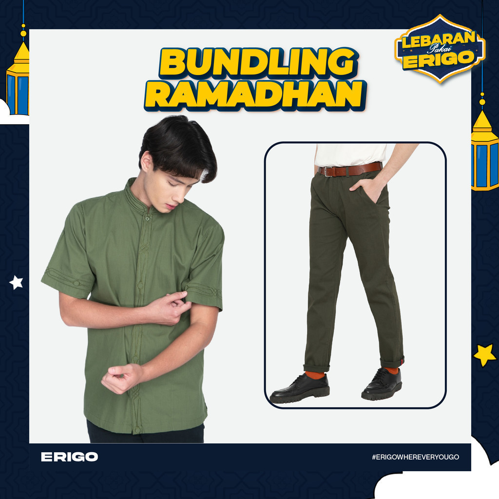 Erigo Chino Pants & Koko Short Bundling C | Chino Beryl Emerald, Koko Zaki Green