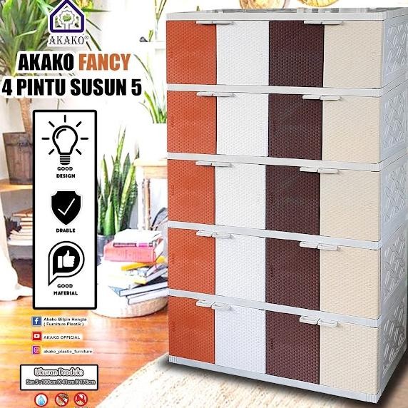Lemari Plastik Akako 20 Pintu susun 5 Fancy