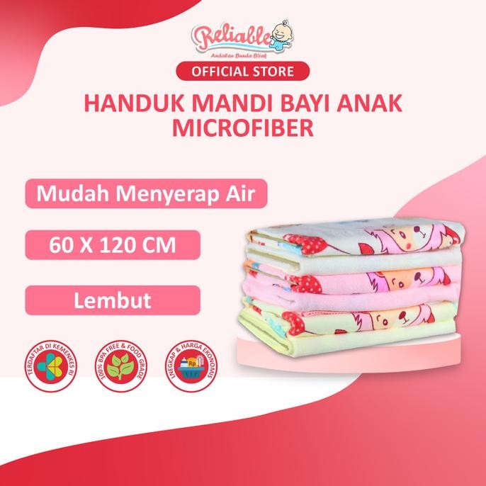 Terlaris Handuk Bayi Anak Microfiber Halus Ukuran Sedang | Reliwear SALE