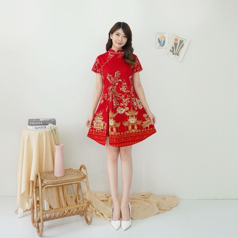 WET Dress batik cheongsam qb135 red