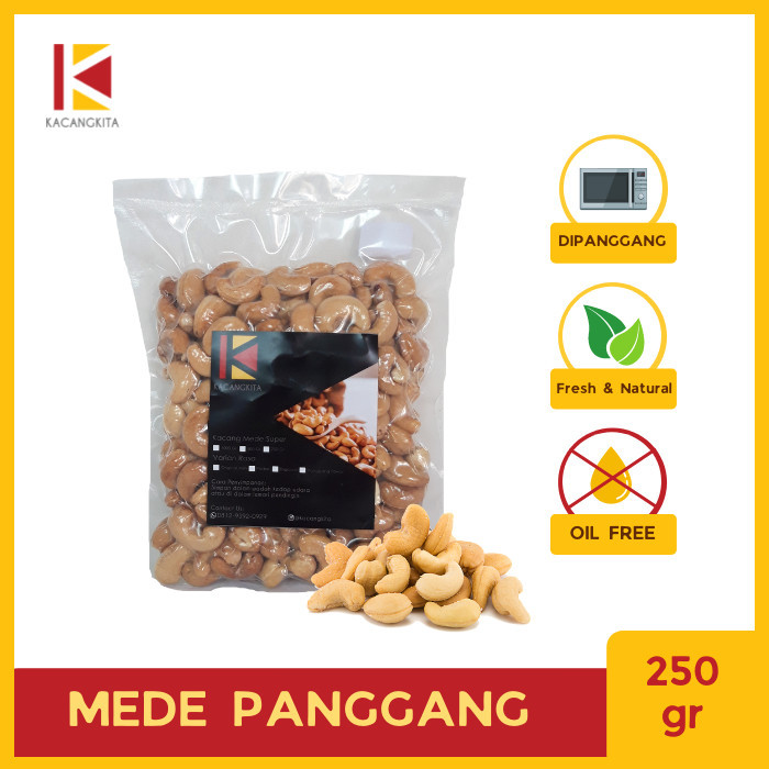 

Kacang Mede panggang tanpa bumbu 250gr READY STOK