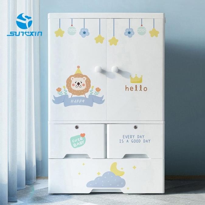 Sunxin - Lemari Pakaian Anak 65CM S88/ Lemari bayi Plastik / Plastic