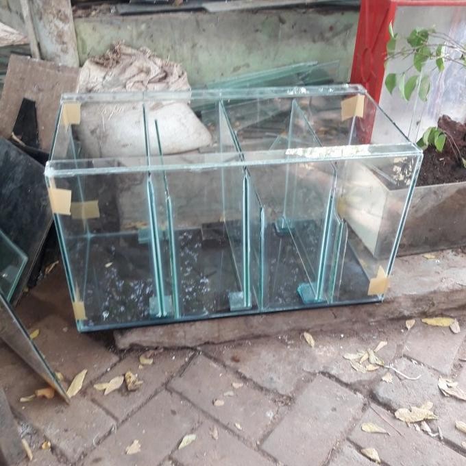 AQUARIUM SUMP FILTER 4 CHAMBER / SKATAN 60X30X35 KACA FULL 5 MILI