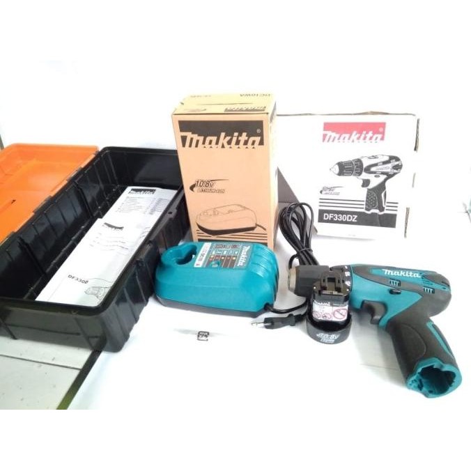 Set Bor Baterai Makita DF330DZ + Charger + Toolbox - MAKITA POWER TOOL