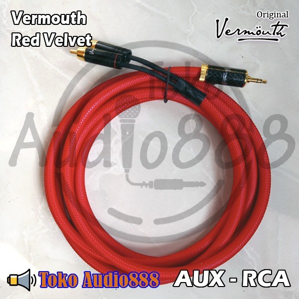 PROMO Kabel Mini Aux to RCA Vermouth Red Velvet High End Mini Aux to RCA
