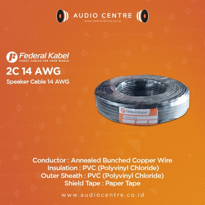 Federal Kabel Cable Speaker 14 AWG 2C