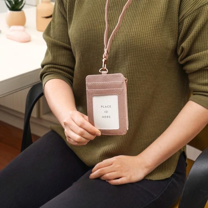 Ataru Holder Id Card Dengan Resleting - Pink