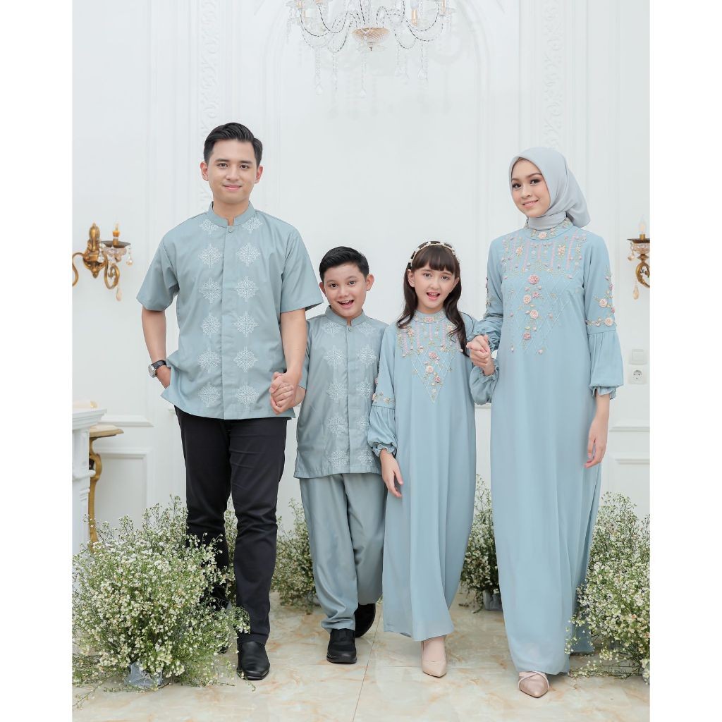 PROMO RAMADHAN ATHEA Dress Gamis Sarimbit Keluarga SO-350 F Nesty Collection - Gamis Muslimah Wudhu