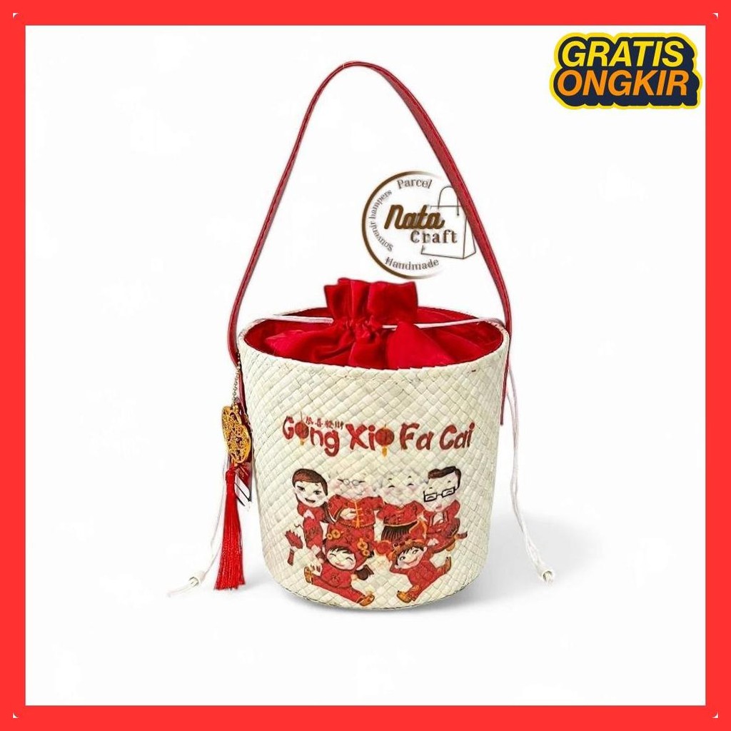 

Natacaft-Tas Anyaman Parcel Imlek Tas Hampers Imlek Decoupage Tas Souvenir Imlek Goodie Bag Imlek Premium Diskon