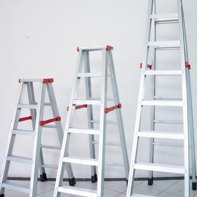 Tangga 3 Meter Jumbo Tinggi Besar Aluminium Besar Lipat Alumunium