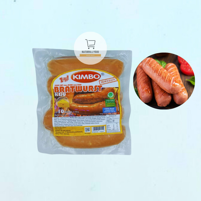 

Kimbo Bratwurst Sausage Original/Keju/Blackpepper Sosis 10Pcs/500Gr