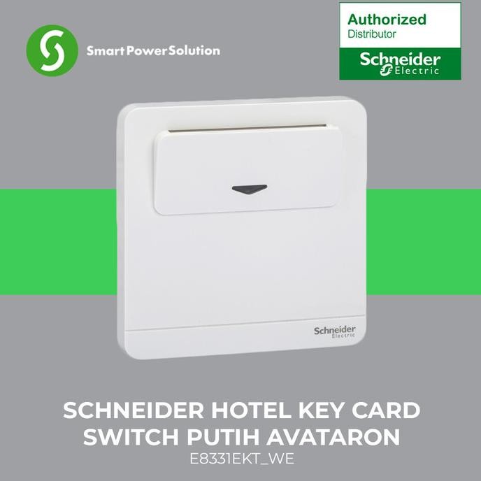 Diskon! Schneider Hotel Key Card Switch Putih Avataron - E8331Ekt_We