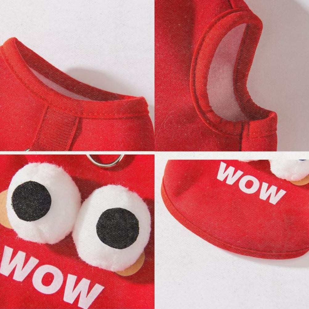 TG WOW 3D Baju T-Shirt Kaos Harness Vest dengan Ring Pengait Tali Tuntun Dog Leash / Clothes Pakaian